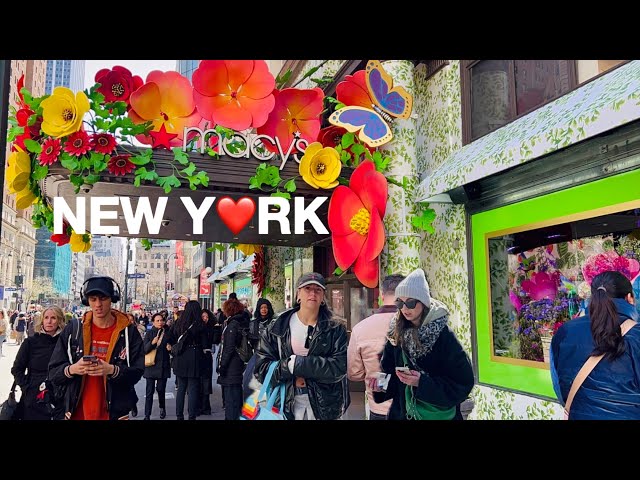 [4K]🇺🇸NYC Walk🗽🌺 Macy’s Flower Show with Dior, Madison Square Park & NoMad District | Mar 2024