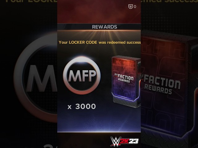 WWE 2K23 mYFaction free Locker Code for MFP3000 #wwe2k23