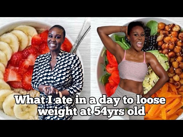 WHAT I ATE IN A DAY TO LOSE WEIGHT AT 54. IT WAS SO HARD TO “NOT” SNACK AT NIGHT! 🏃🏾 💨 🍟🍪