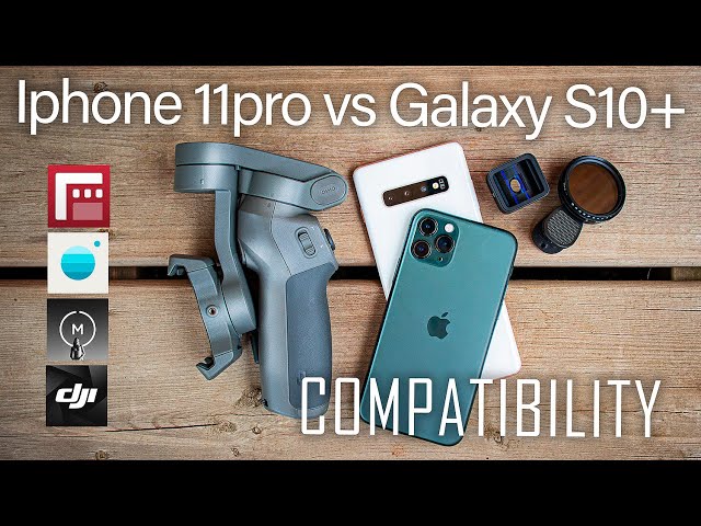 DJI Osmo Mobile 3 with Apple Iphone 11 pro vs Android Samsung Galaxy S10 plus  Filmic Pro, Moment