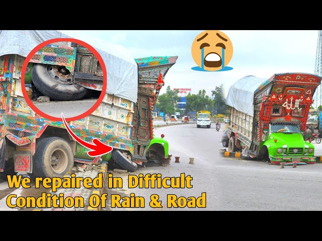 Staring Arm Shaft Breaks Down ON The Middle of the Road | We repaired in Difficult Condition Of Rain