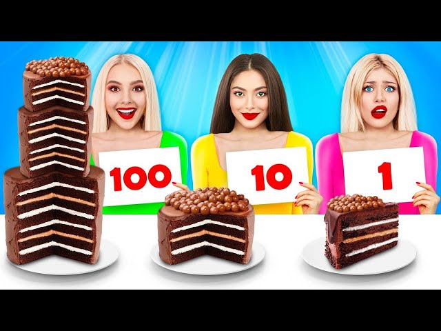 100 LAYERS of FOOD Challenge | Eating 1 VS 1000 Layers Chocolate | Best Battle by RATATA BRILLIANT