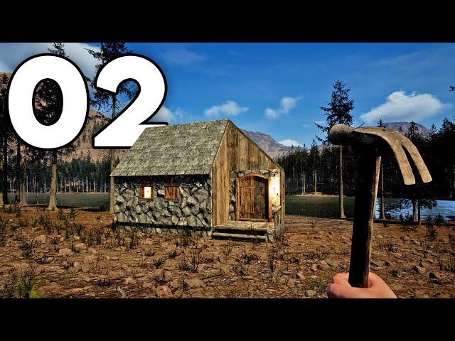 Building a Home in the Mountains with my Hands - Mountain Life Simulator - Part 2