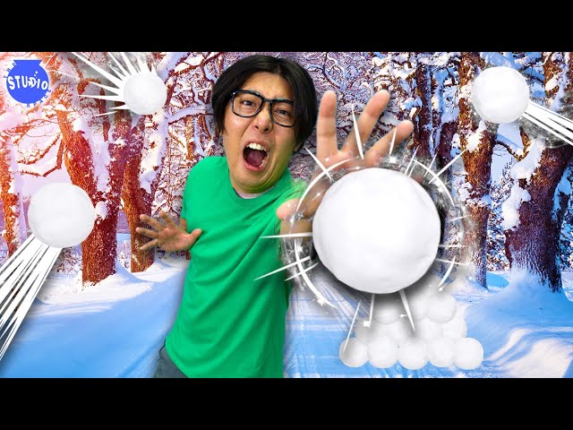 EPIC SNOWBALL FIGHT! Win Back The Studio Space FROZEN CHALLENGE!