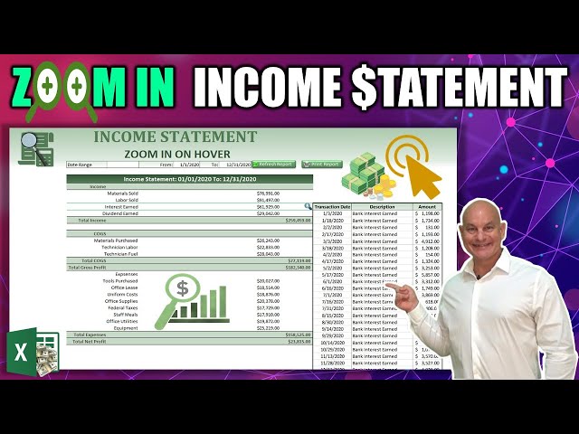 Create This Dynamic Income Statement In Excel With Zoom In On Hover [Full Training + Free Download]