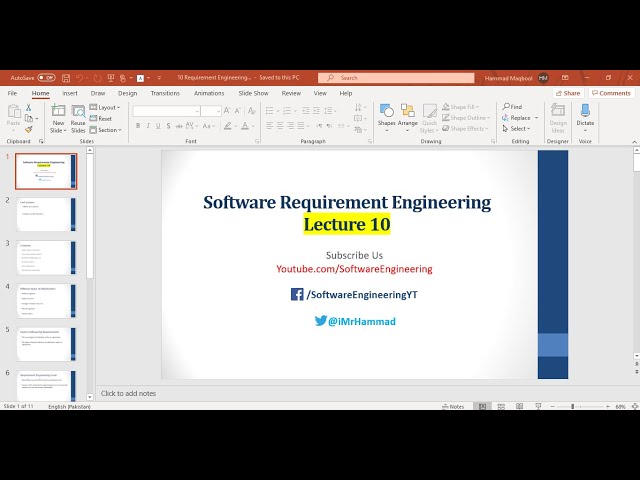 Lecture 10 | Software Requirement Engineering
