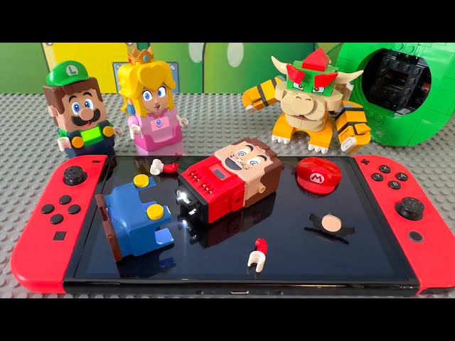 Lego Luigi enters the Nintendo Switch to save Mario! Can he do it? Mario Odyssey Story #legomario