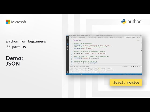 Demo: JSON | Python for Beginners [39 of 44]