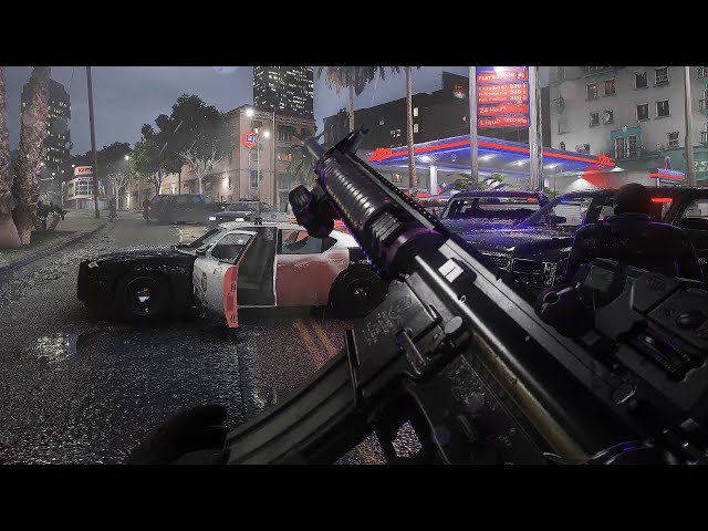 GTA 5 Shooting And Chasing With NEXT-GEN Graphics Mod Ray Tracing Showcase On RTX4090 4K60FPS