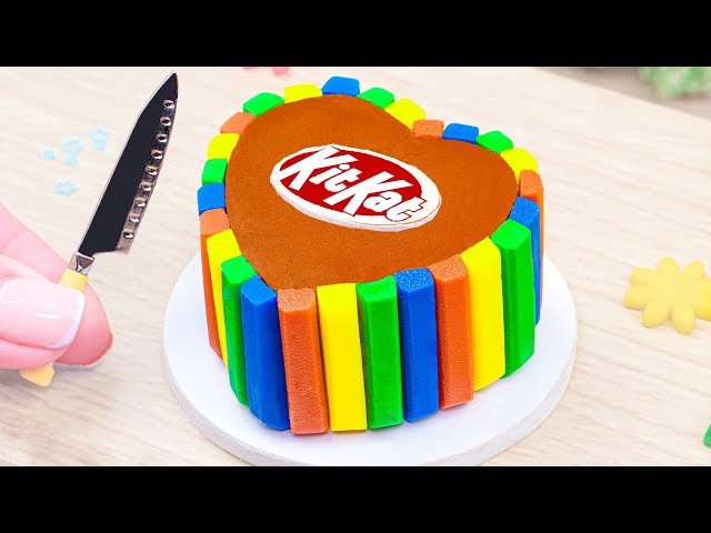 Rainbow KITKAT Cake 🌈 Tasty Miniature KITKAT Chocolate Cake Making 🍦 Chocolate Cakes Recipes