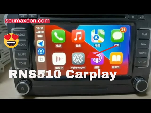 Scumaxcon RNS510 could support  wired and wireless Carplay ！#wirelesscarplay #carplay #rcd510#rns510