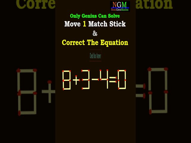 #shorts #trending #education  #matchstick  PUZZLE 115 Move 1 Match Stick & Correct The Equation