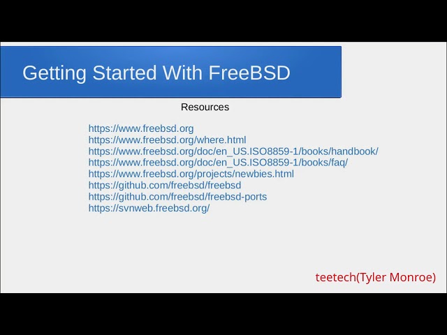Getting Started With FreeBSD