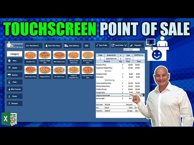 Create This Restaurant Touchscreen Point Of Sale POS Application In Excel Today [FULL DOWNLOAD]