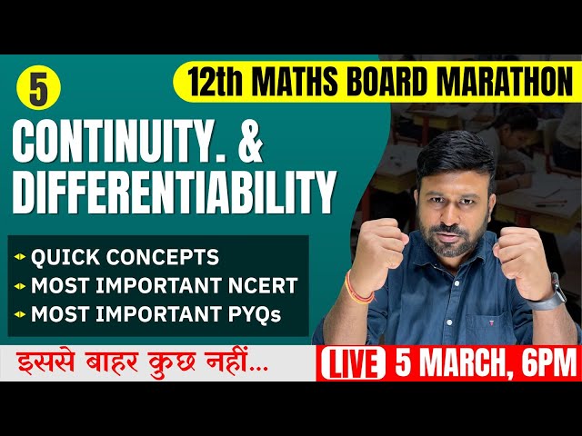 Continuity & Differentiability 🔥 Final One Shot | Class 12th Maths Board Marathon | Cbseclass Videos