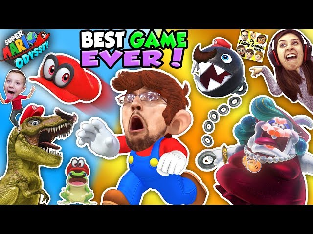 SUPER MARIO ODYSSEY 💗 FGTEEV! DINOSAURS, FROGS & CHOMP CHAINS R BOSS! BEST VIDEO GAME EVER! (Pt. 1)