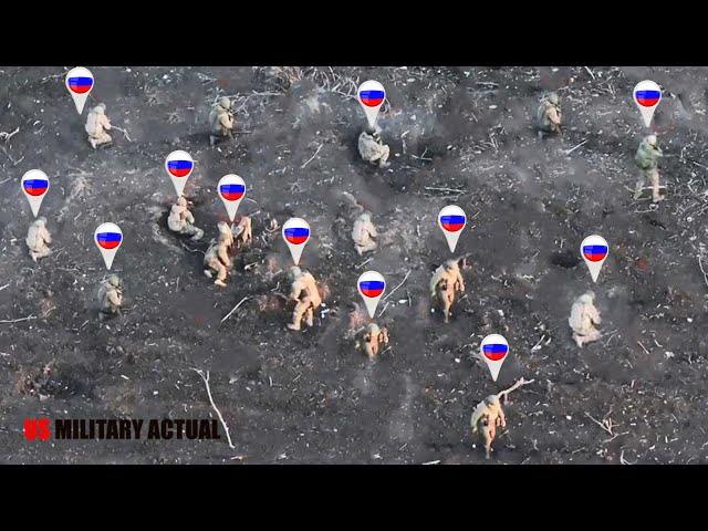 Horrifying Moment! How Ukrainian FPV drones wipe out Russian infantry entering Avdiivka