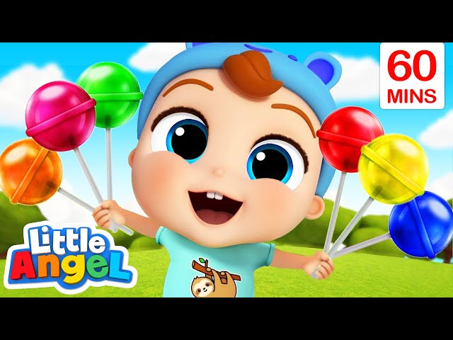 Lollipop Color Song | Little Angel | Moonbug Kids - Fun Stories and Colors