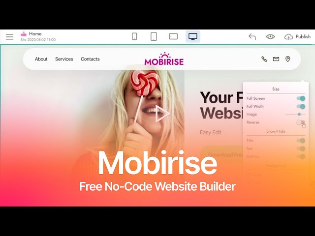 Mobirise Free No-Code Website Builder Tutorial. How to create a website for free