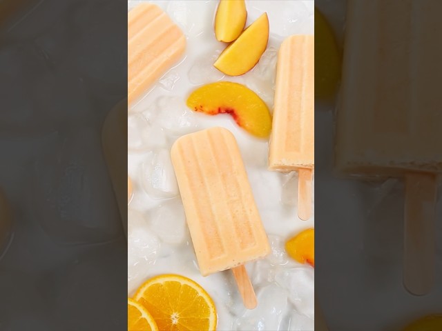 Just Peachy Smoothie Pops | Frozen Summer Treats #Shorts