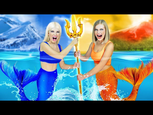HOT VS COLD MERMAID CHALLENGE || Best Funny Diy Mermaid Situations by RATATA