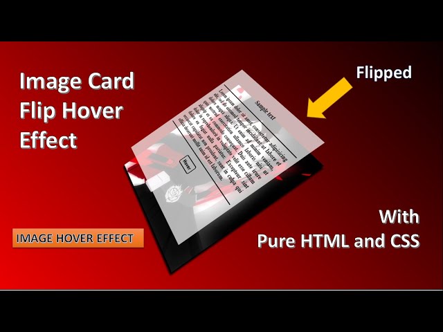 Image Card Hover Effect | Flipped Card Hover Effect With Pure CSS | Image Card 3D Flip Effect