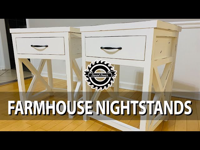 Farmhouse Distressed-White Nightstands/End Tables