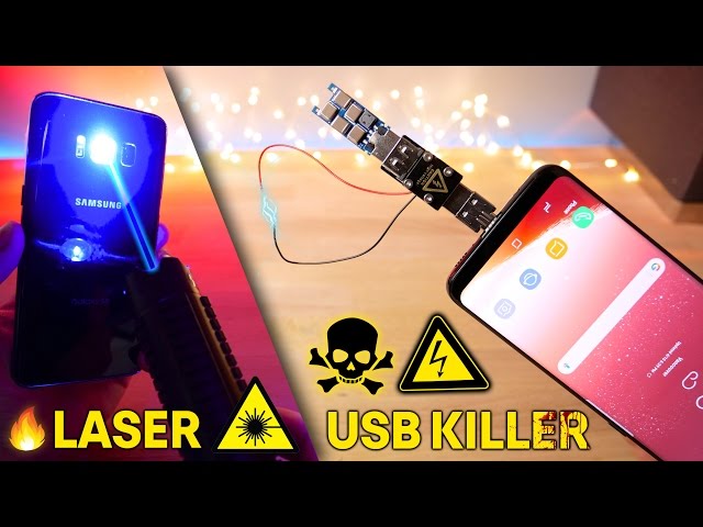 USB Killer 3.0 & Burning Laser vs Samsung Galaxy S8! Instant Death?
