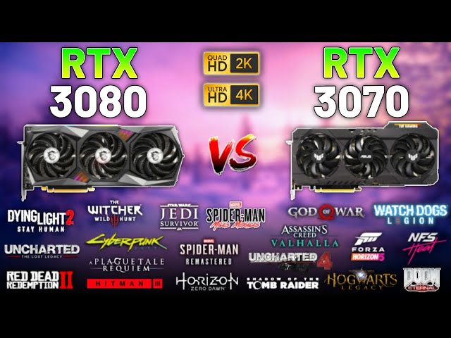 20 Games on RTX 3080 vs RTX 3070 in 2023 - 1440p & 4K