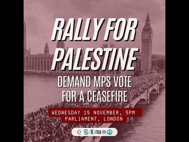 🇵🇸 RALLY FOR PALESTINE – DEMAND MPS VOTE FOR A CEASEFIRE! 🇵🇸