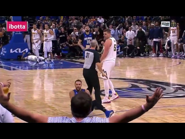 Shocking Incident: NBA players jumping on Jokers back | Nuggets vs. Magic Game
