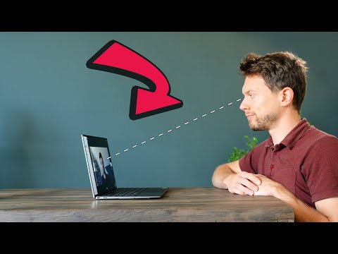 Weird webcam mod that enables eye-contact conversation