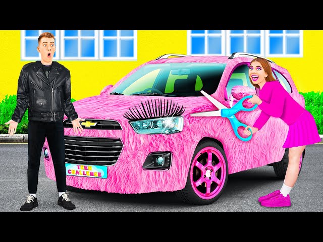 Pink Car vs Black Car Challenge by TeenTeam Challenge