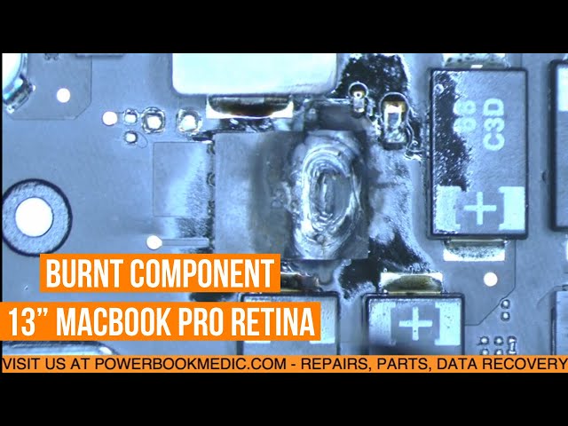 13" Macbook Pro Retina Burnt Component Not Repairable on Board 820-3476