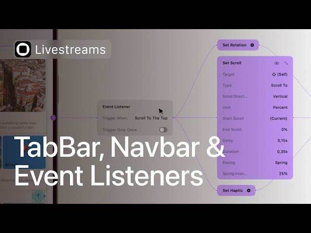 TabBar, NavBar & Event Listeners