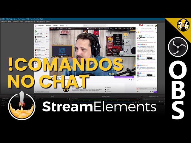 Como Configurar Comandos no Chat na Sua Live  - OBS + Streamelements