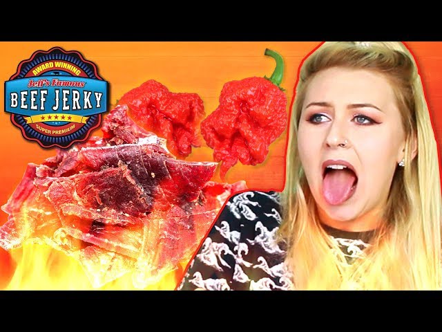 Irish People Try Spicy American Beef Jerky (Carolina Reaper)