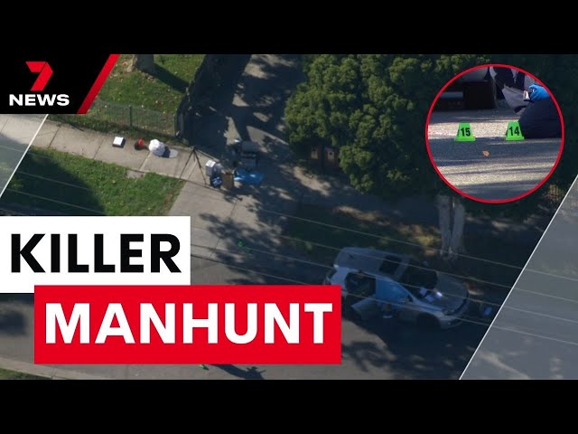 A killer gunman on the run in Melbourne’s south-east after a gangland style hit | 7 News Australia