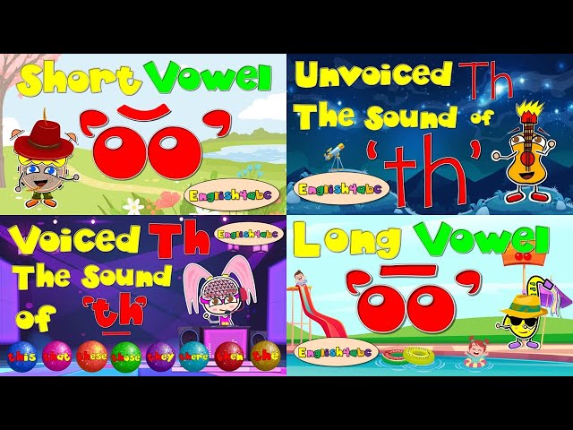 Digraphs Mix - Short Vowel 'oo' / Unvoiced 'th' / Voiced 'th' / Long Vowel 'oo' / Compilation