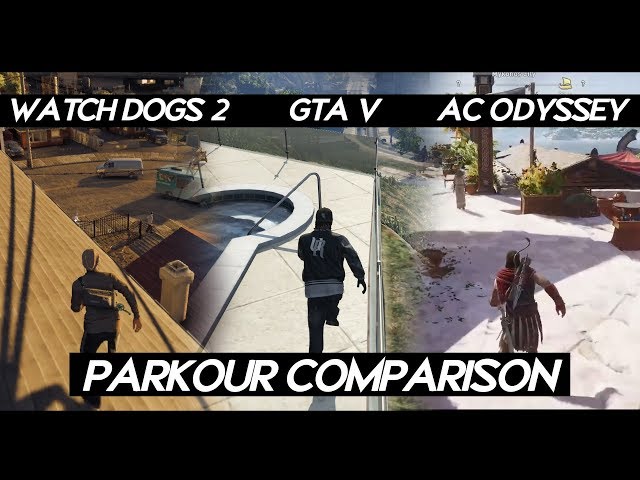AC Odyssey "PARKOUR" Comparison VS Watch Dogs 2 VS GTA V | How smooth parkour looks (2022)