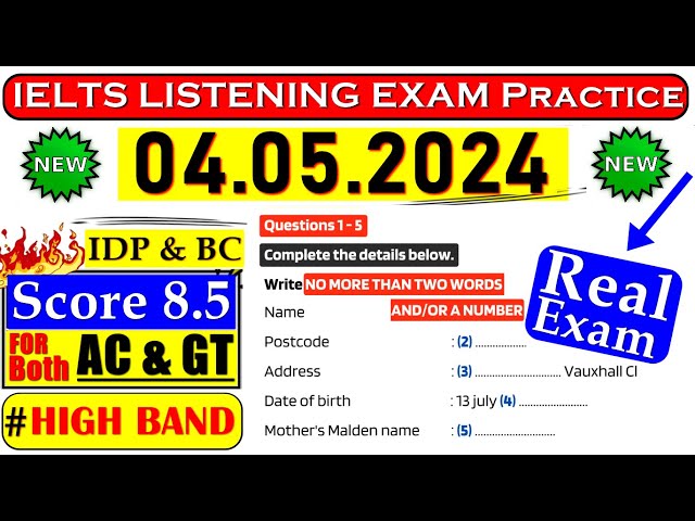 IELTS LISTENING PRACTICE TEST 2024 WITH ANSWERS | 04.05.2024