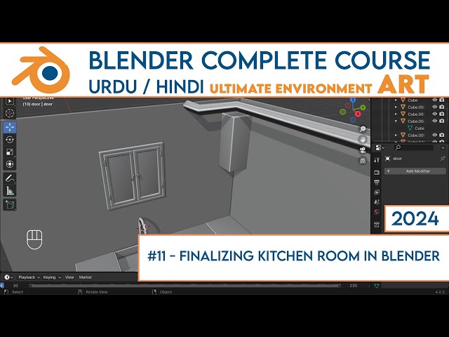 Finalizing Kitchen Room In Blender #11 | Blender Complete Course In Urdu / Hindi
