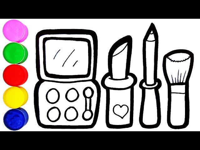 Makeup Accessories Drawing and Coloring for Kids Learn Colors in German