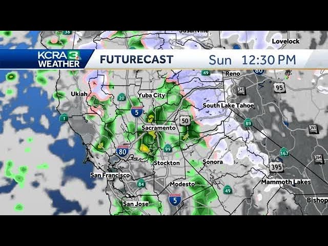 Snow, wind ease in the Sierra on Sunday