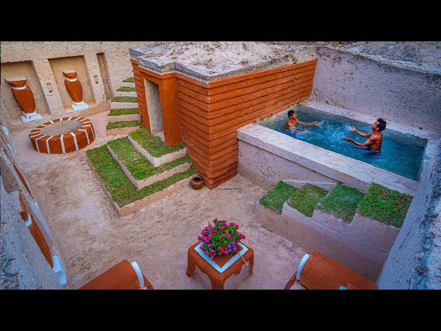 Most Amazing Skill and Talent: Building a Private Pool in a Modern Underground House in 180 Days