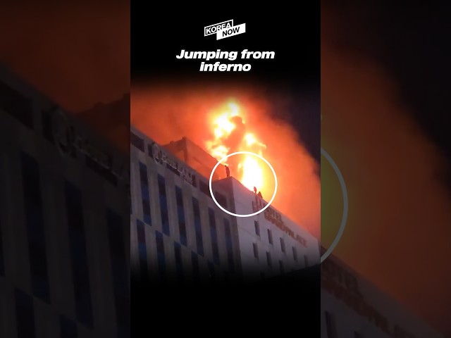 People jumping to an adjacent building to escape the inferno #shorts