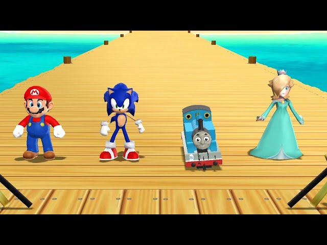 Mario Party 9 Step It Up - Mario vs Sonic vs Thomas vs Rosalina (Master CPU)