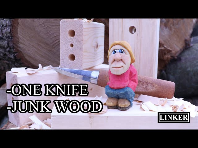 Carving Junk Wood with Just a Knife - Mora 120