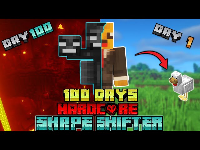 I Survived 100 Days in Hardcore Modded Minecraft as a SHAPESHIFTER... Minecraft Hardcore 100 Days