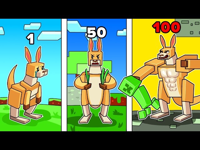 I Survived 100 DAYS as a KANGAROO in HARDCORE Minecraft!